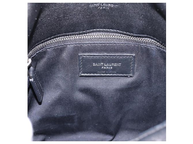 Borsa a tracolla SAINT LAURENT Lulu Puffer con catena in pelle nera e argento Auth ka5996SAM Nero - vista 18