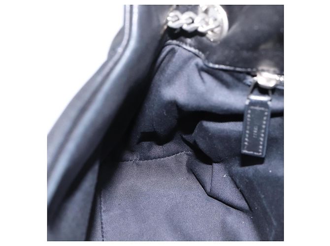 Borsa a tracolla SAINT LAURENT Lulu Puffer con catena in pelle nera e argento Auth ka5996SAM Nero - vista 20