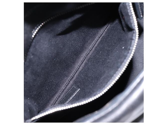 Borsa a tracolla SAINT LAURENT Lulu Puffer con catena in pelle nera e argento Auth ka5996SAM Nero - vista 22