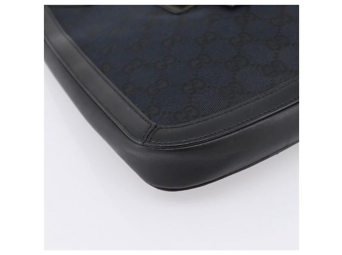 GUCCI GG Canvas Schultertasche Schwarz Gold 001 4142 Auth 201947A Golden - Ansicht 14