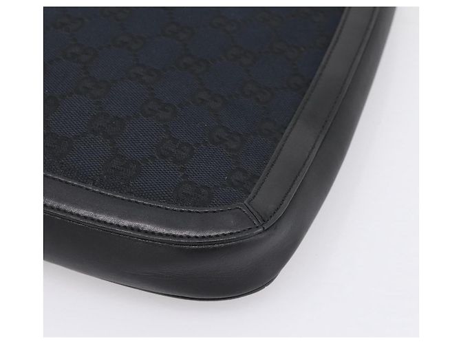 GUCCI GG Canvas Schultertasche Schwarz Gold 001 4142 Auth 201947A Golden - Ansicht 15