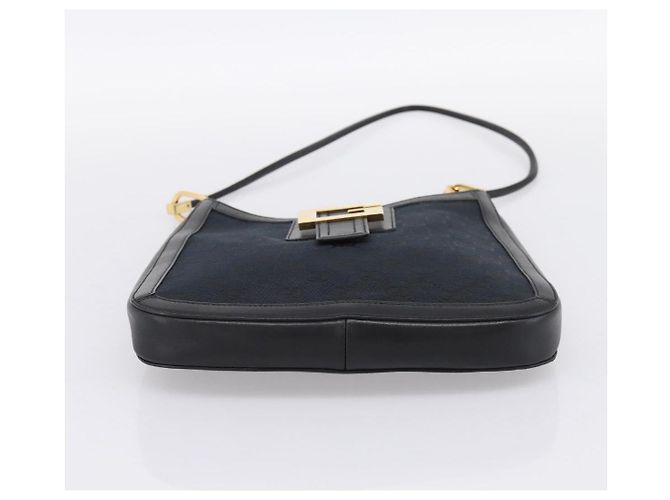 GUCCI GG Canvas Schultertasche Schwarz Gold 001 4142 Auth 201947A Golden - Ansicht 5