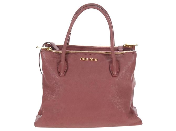 Borsa a mano Miu Miu in pelle 2way Rosa Oro Auth 199193V D'oro - vista 13