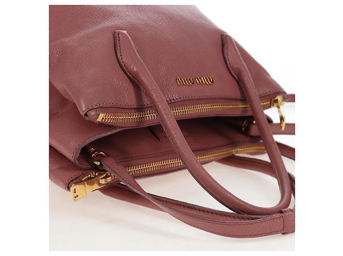 Borsa a mano Miu Miu in pelle 2way Rosa Oro Auth 199193V D'oro - vista 14