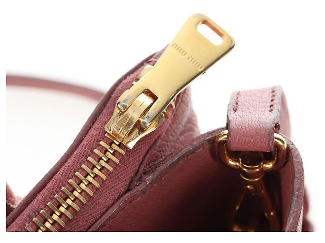 Borsa a mano Miu Miu in pelle 2way Rosa Oro Auth 199193V D'oro - vista 25