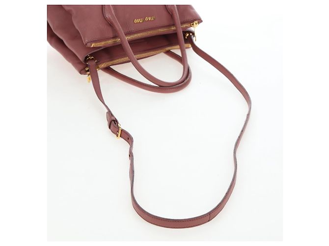 Borsa a mano Miu Miu in pelle 2way Rosa Oro Auth 199193V D'oro - vista 8