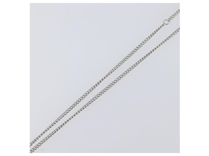 Collana CHANEL Strass metallo Silver CC Auth 199879M Argento - vista 13