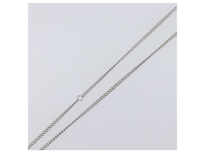 Collana CHANEL Strass metallo Silver CC Auth 199879M Argento - vista 14