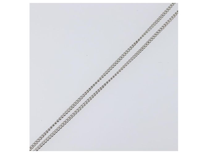 Collana CHANEL Strass metallo Silver CC Auth 199879M Argento - vista 5
