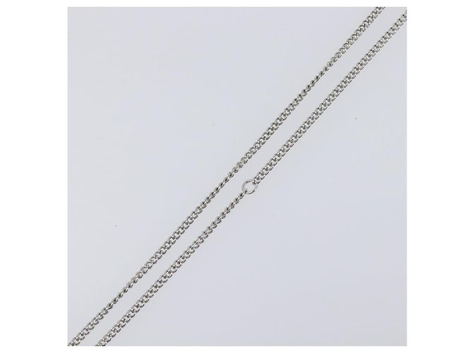 Collana CHANEL Strass metallo Silver CC Auth 199879M Argento - vista 6