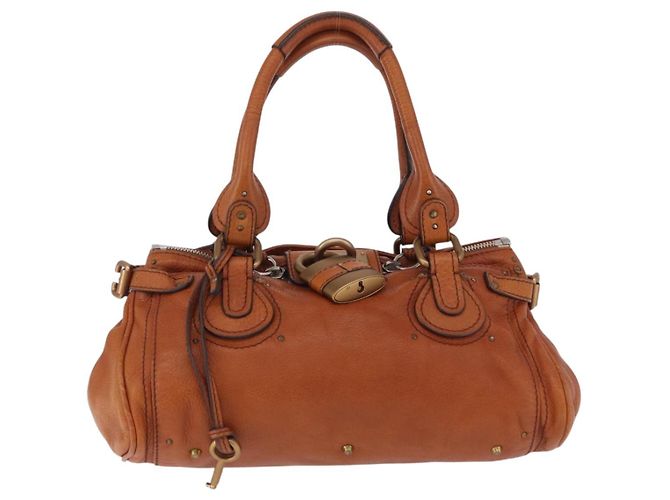 Chloé Bolso Chloe Paddington de cuero marrón oro plata auténtico ki6775M Castaño Dorado - vista 13