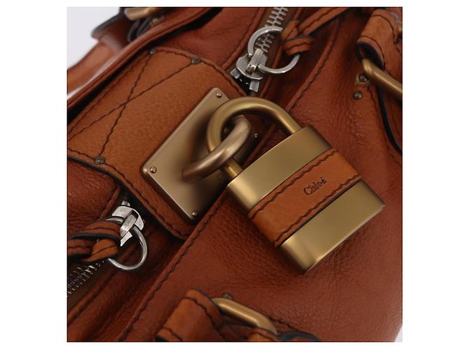 Chloé Bolso Chloe Paddington de cuero marrón oro plata auténtico ki6775M Castaño Dorado - vista 17