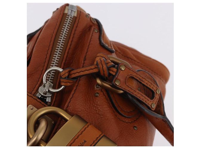 Chloé Bolso Chloe Paddington de cuero marrón oro plata auténtico ki6775M Castaño Dorado - vista 18