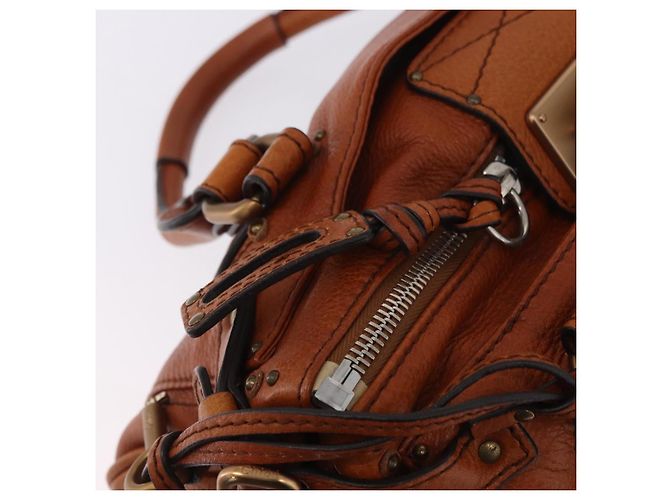 Chloé Bolso Chloe Paddington de cuero marrón oro plata auténtico ki6775M Castaño Dorado - vista 19