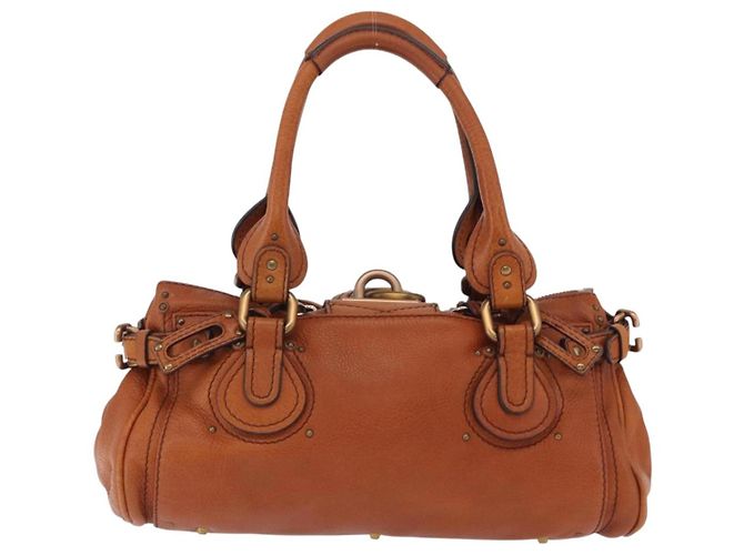 Chloé Bolso Chloe Paddington de cuero marrón oro plata auténtico ki6775M Castaño Dorado - vista 2