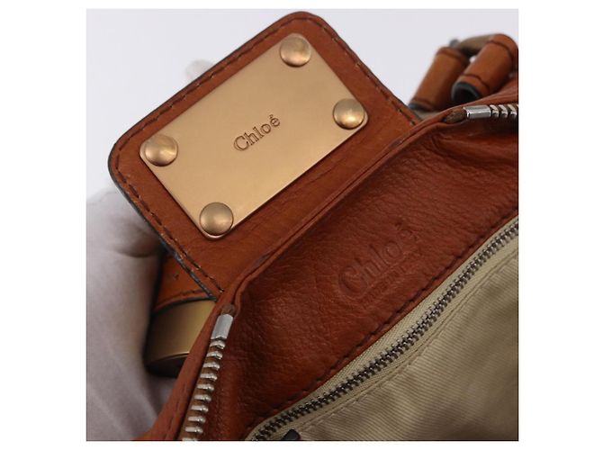 Chloé Bolso Chloe Paddington de cuero marrón oro plata auténtico ki6775M Castaño Dorado - vista 20