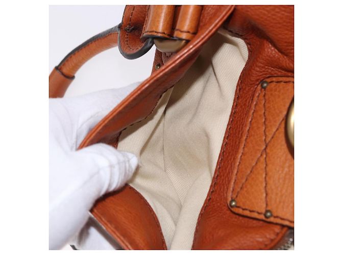 Chloé Bolso Chloe Paddington de cuero marrón oro plata auténtico ki6775M Castaño Dorado - vista 25