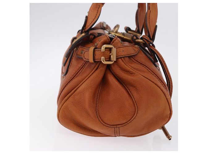 Chloé Bolso Chloe Paddington de cuero marrón oro plata auténtico ki6775M Castaño Dorado - vista 4