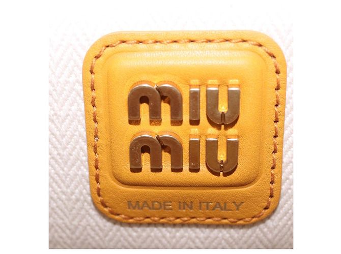 Borsa a tracolla Miu Miu Beau in camoscio Yellow Gold Auth ka5957SAM D'oro Giallo - vista 10