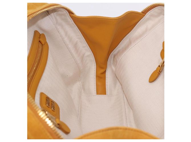 Borsa a tracolla Miu Miu Beau in camoscio Yellow Gold Auth ka5957SAM D'oro Giallo - vista 18