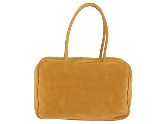 Borsa a tracolla Miu Miu Beau in camoscio Yellow Gold Auth ka5957SAM D'oro Giallo - vista 2