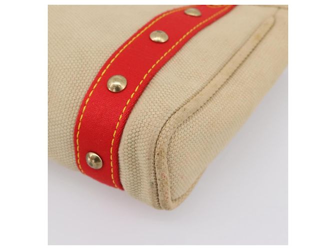 Borsa a mano LOUIS VUITTON Antigua Cabas PM Rosso Beige M40038 LV Auth ka5953 - vista 15