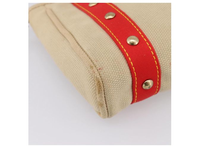 Borsa a mano LOUIS VUITTON Antigua Cabas PM Rosso Beige M40038 LV Auth ka5953 - vista 16