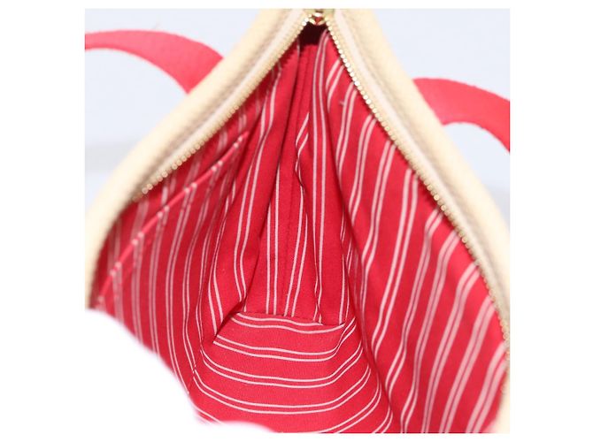 Borsa a mano LOUIS VUITTON Antigua Cabas PM Rosso Beige M40038 LV Auth ka5953 - vista 18