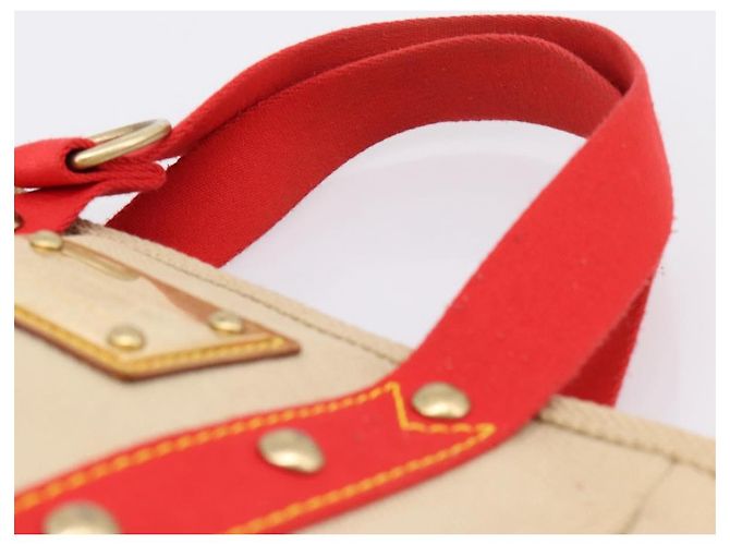 Borsa a mano LOUIS VUITTON Antigua Cabas PM Rosso Beige M40038 LV Auth ka5953 - vista 8
