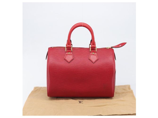 Borsa a mano LOUIS VUITTON Epi Speedy 25 Castilian Red M43017 LV Auth 199331V Rosso - vista 12