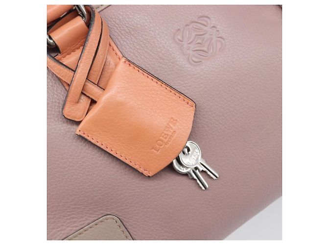 LOEWE Amazona 28 Handtasche Leder Rosa Silber Authentisch 200805V Pink - Ansicht 10