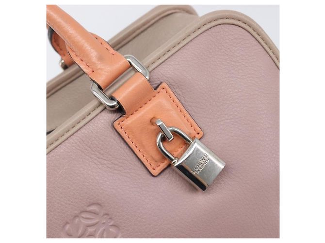 LOEWE Amazona 28 Handtasche Leder Rosa Silber Authentisch 200805V Pink - Ansicht 17