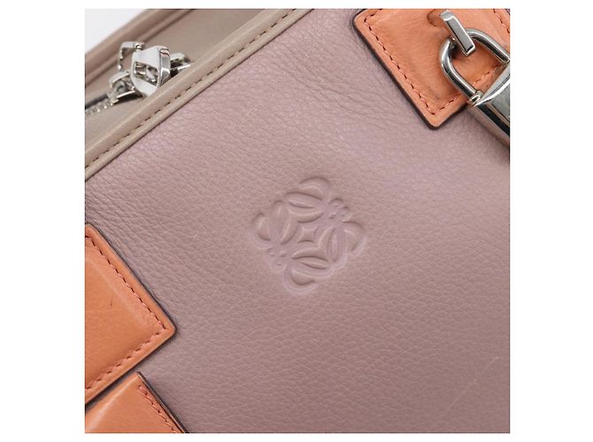 LOEWE Amazona 28 Handtasche Leder Rosa Silber Authentisch 200805V Pink - Ansicht 18