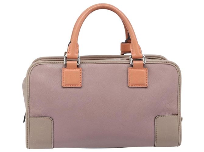 LOEWE Amazona 28 Handtasche Leder Rosa Silber Authentisch 200805V Pink - Ansicht 2