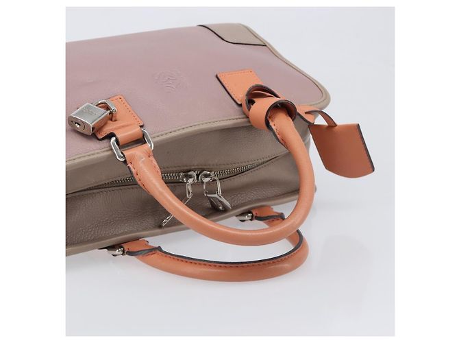 LOEWE Amazona 28 Handtasche Leder Rosa Silber Authentisch 200805V Pink - Ansicht 7