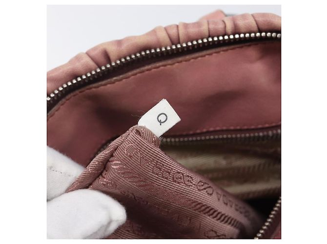 Borsa a mano PRADA in pelle 2way Rosa Argento Auth 197673 - vista 10