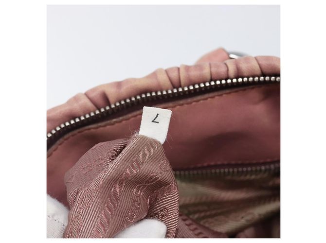 Borsa a mano PRADA in pelle 2way Rosa Argento Auth 197673 - vista 11