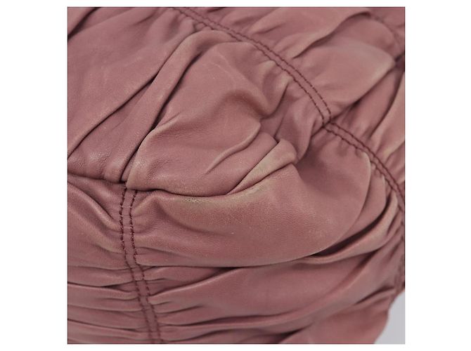 Borsa a mano PRADA in pelle 2way Rosa Argento Auth 197673 - vista 17