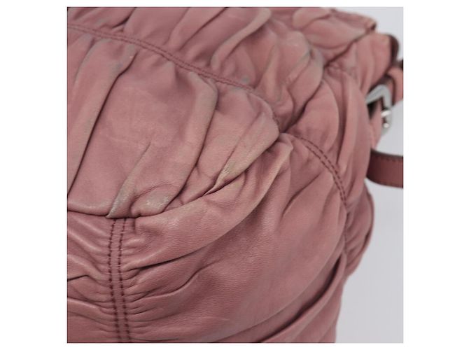 Borsa a mano PRADA in pelle 2way Rosa Argento Auth 197673 - vista 19