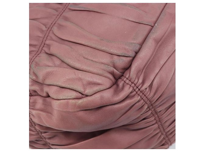 Borsa a mano PRADA in pelle 2way Rosa Argento Auth 197673 - vista 20