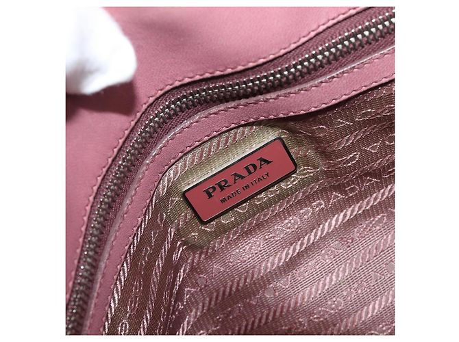 Borsa a mano PRADA in pelle 2way Rosa Argento Auth 197673 - vista 24