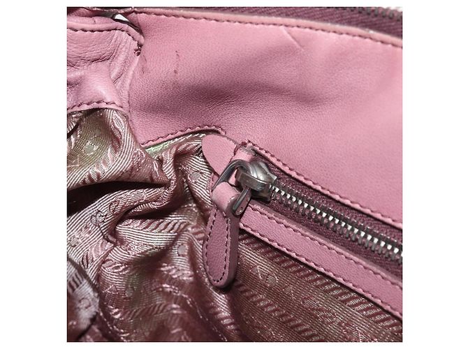 Borsa a mano PRADA in pelle 2way Rosa Argento Auth 197673 - vista 27