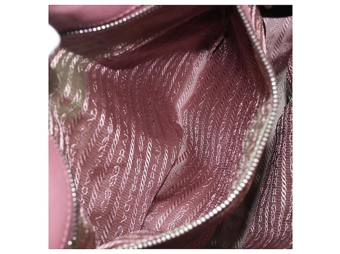 Borsa a mano PRADA in pelle 2way Rosa Argento Auth 197673 - vista 28