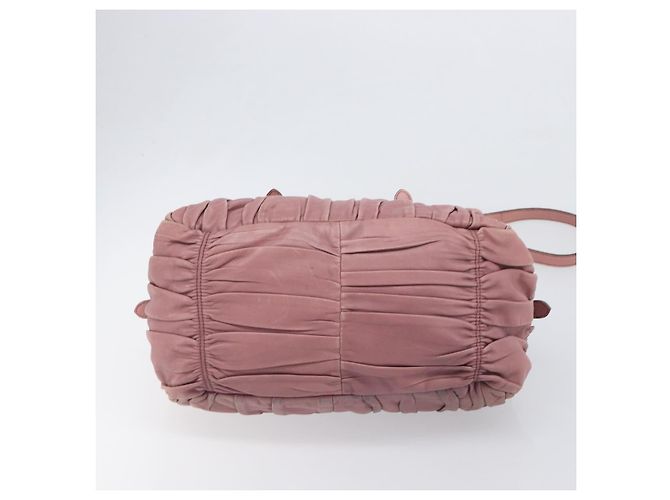 Borsa a mano PRADA in pelle 2way Rosa Argento Auth 197673 - vista 5