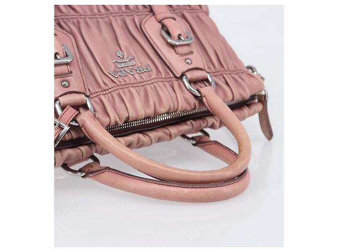 Borsa a mano PRADA in pelle 2way Rosa Argento Auth 197673 - vista 6