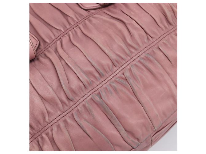 Borsa a mano PRADA in pelle 2way Rosa Argento Auth 197673 - vista 8