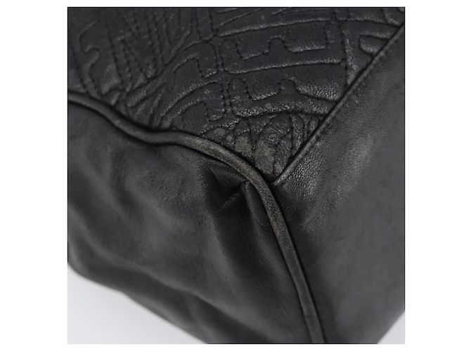 Borsa a mano FENDI Macaroni in pelle nera e oro Auth 199827 Nero D'oro - vista 14