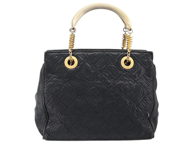 Borsa a mano FENDI Macaroni in pelle nera e oro Auth 199827 Nero D'oro - vista 2