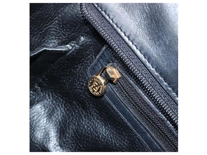 Borsa a mano FENDI Macaroni in pelle nera e oro Auth 199827 Nero D'oro - vista 20