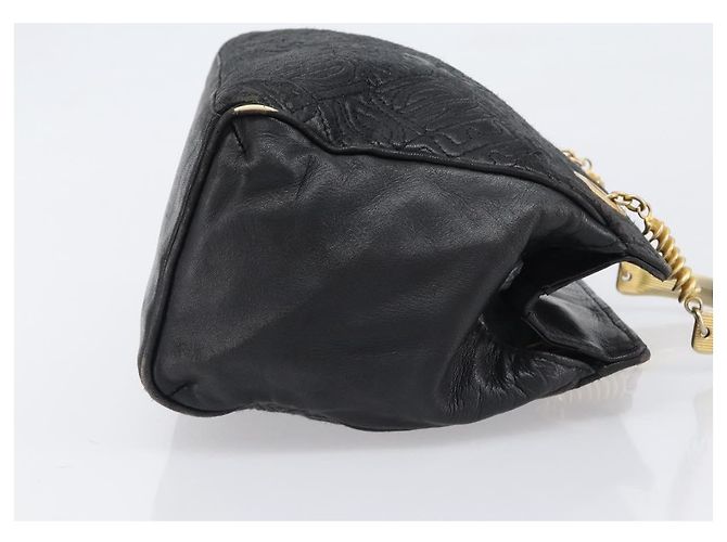Borsa a mano FENDI Macaroni in pelle nera e oro Auth 199827 Nero D'oro - vista 3